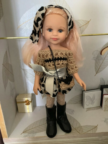 OLNOE CREATIONS - Créations Originales Au Crochet Réalisées En Provence - Poupée Las Amigas Paola Reina Cléo Léopard