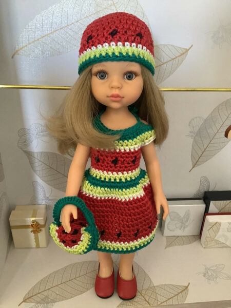 OLNOE CREATIONS - Créations Originales Au Crochet Réalisées En Provence - Poupée Las Amigas Paola Reina Carla Pastèque