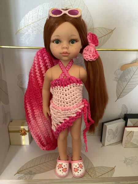 OLNOE CREATIONS - Créations Originales Au Crochet Réalisées En Provence - Poupée Fabi Las Amigas Paola Reina Cristi Sous Les Cocotiers