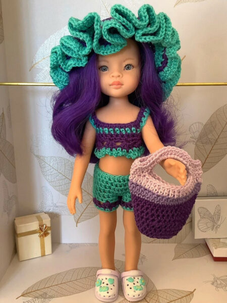 OLNOE CREATIONS - Créations Originales Au Crochet Réalisées En Provence - Poupée Las Amigas Liu Mar Paola Reina Bain De Soleil