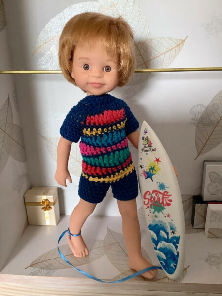 OLNOE CREATIONS - Créations Originales Au Crochet Réalisées En Provence - Poupée Las Amigas Paola Reina Dario Surf