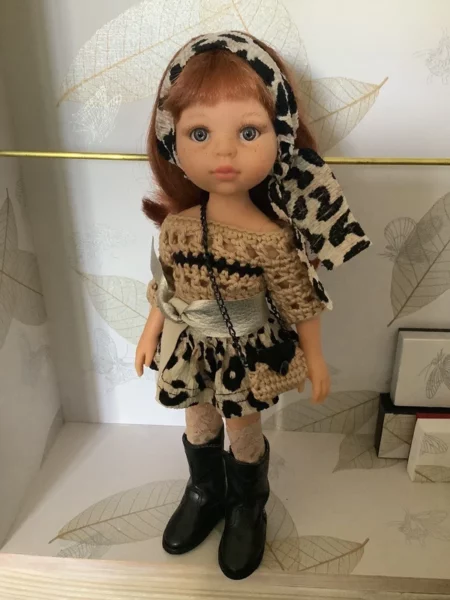 OLNOE CREATIONS - Créations Originales Au Crochet Réalisées En Provence - Poupée Las Amigas Karine Paola Reina Léopard