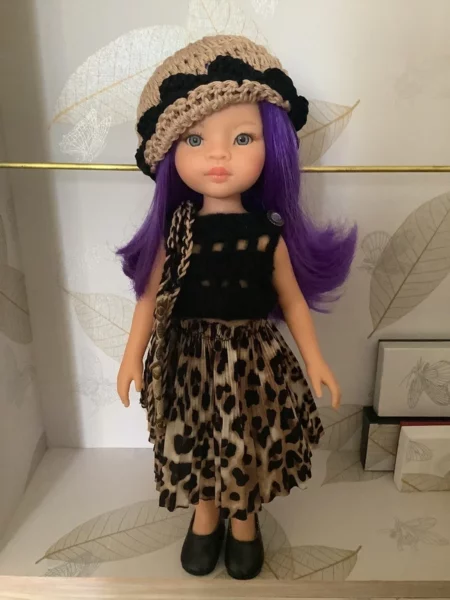 OLNOE CREATIONS - Créations Originales Au Crochet Réalisées En Provence - Poupée Las Amigas Paola Reina Liu Mar Léopard