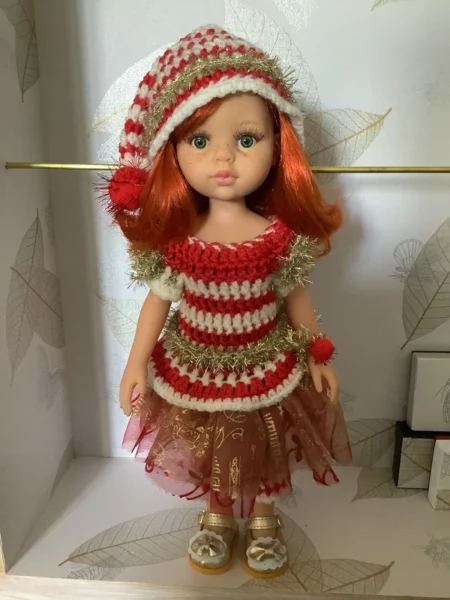 OLNOE CREATIONS - Créations Originales Au Crochet Réalisées En Provence - Poupée Las Amigas Paola Reina Cristi Noël