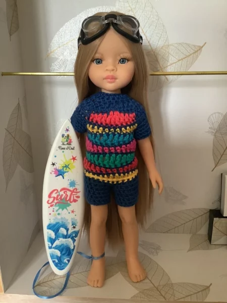 OLNOE CREATIONS - Créations Originales Au Crochet Réalisées En Provence - Poupée Las Amigas Paola Reina Manica Surf