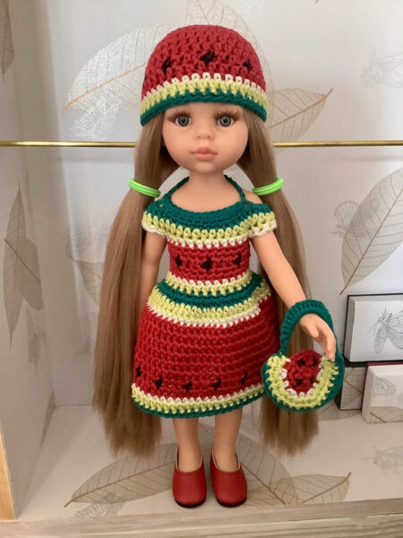 OLNOE CREATIONS - Créations Originales Au Crochet Réalisées En Provence - Poupée Las Amigas Paola Reina Carla Pastèque