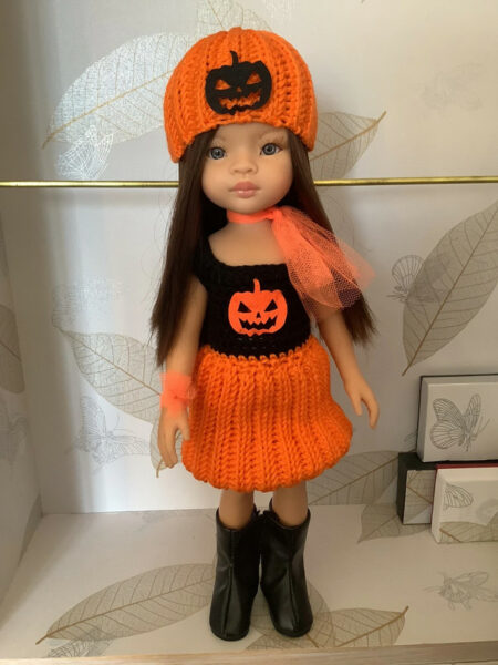 OLNOE CREATIONS - créations originales au crochet réalisées en Provence - poupée Las Amigas Paola Reina Mali Citrouille Halloween