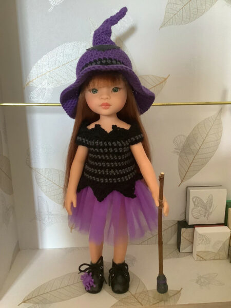 OLNOE CREATIONS - créations originales au crochet réalisées en Provence - poupée Las Amigas Paola Reina Lumita Sorcière Halloween