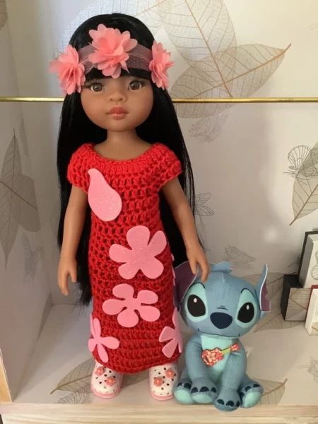 OLNOE CREATIONS - créations originales au crochet réalisées en Provence - poupée Las Amigas Paola Reina Meily Lilo Stitch Dysney