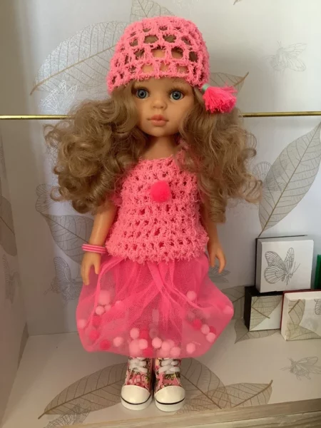 OLNOE CREATIONS - créations originales au crochet réalisées en Provence - poupée Las Amigas Paola Reina Carla rose