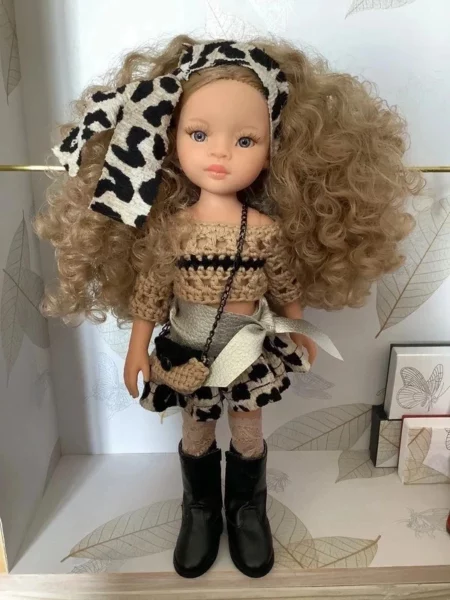 OLNOE CREATIONS - créations originales au crochet réalisées en Provence - poupée Las Amigas Paola Reina Rebeca Léopard