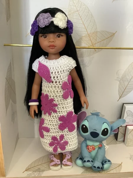 OLNOE CREATIONS - créations originales au crochet réalisées en Provence - poupée Las Amigas Paola Reina Meily Lilo Stitch